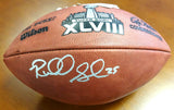 RICHARD SHERMAN AUTOGRAPHED SUPER BOWL LEATHER FOOTBALL SEAHAWKS RS HOLO 72434