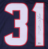 Aaron Glenn Signed Houston Texans Jersey (Beckett COA) 3xPro Bowl Defensive Back