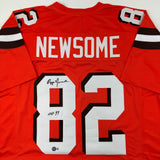 Autographed/Signed Ozzie Newsome Cleveland Football Orange Jersey BAS COA Holo