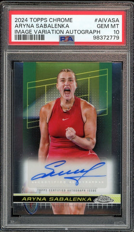 2024 Topps Chrome Tennis Aryna Sabalenka RC Auto Image Variation PSA 10 GEM MINT