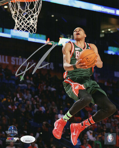 Giannis Antetokounmpo Signed Bucks 2014 All Star Game 8x10 Photo - (JSA COA)