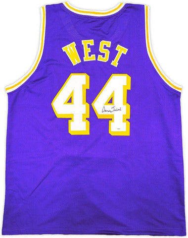 Jerry West Los Angeles Signed Purple Basketball Jersey BAS