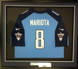 TITANS MARCUS MARIOTA AUTOGRAPHED SIGNED FRAMED BLUE NIKE JERSEY MM HOLO 101365