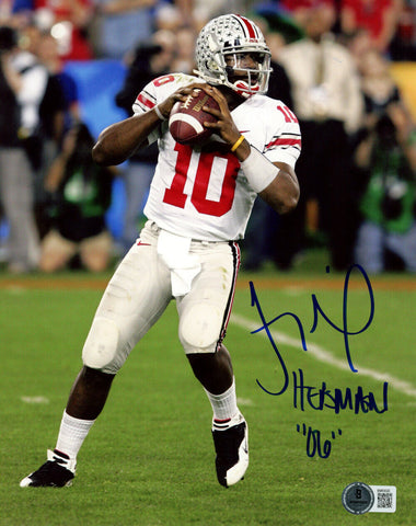 Troy Smith Signed Ohio State Buckeyes 8x10 Photo Heisman Beckett 47271