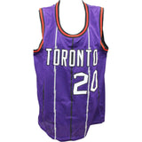 Damon Stoudamire Autographed/Signed Purple Pro Style Jersey BAS 45993