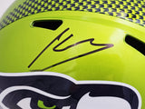 KENNETH WALKER III SIGNED SEAHAWKS FLASH GREEN FULL SIZE HELMET BECKETT 220394