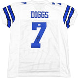 DALLAS COWBOYS TREVON DIGGS AUTOGRAPHED WHITE JERSEY BECKETT BAS QR 233690