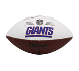 Deonte Banks Signed New York Giants Embroidered White NFL Football