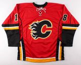 Matt Stajan Signed Flames Jersey (Beckett COA) Playing career 2004-present