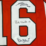 Autographed/Signed LCB Line Reggie Leach Bobby Clarke Bill Barber Jersey PSA COA