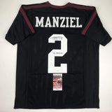 Autographed/Signed Johnny Manziel 12 Heisman Texas A&M Black College Football Je