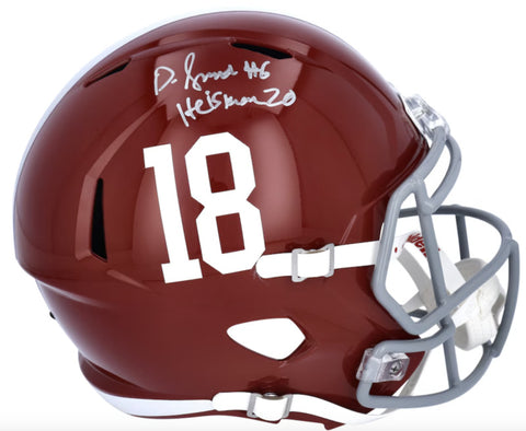 Devonta Smith Autographed "Heisman 20" Alabama Full Size Speed Helmet Fanatics