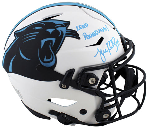 Panthers Luke Kuechly Keep Pounding Signed Lunar Speed Flex Full Size Helmet BAS