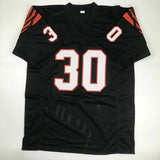 Autographed/Signed ICKEY WOODS Cincinnati Black Football Jersey JSA COA Auto