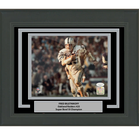 Framed Autographed/Signed Fred Biletnikoff Oakland Raiders 8x10 Photo JSA COA #3