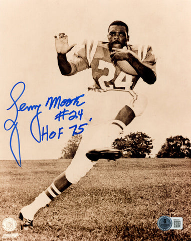 Lenny Moore Autographed Baltimore Colts 8x10 Photo HOF Beckett 47727