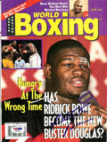 Riddick Bowe Autographed Signed Boxing World Magazine Cover PSA/DNA #Q95952