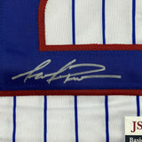 Autographed/Signed MARK PRIOR Chicago Pinstripe Baseball Jersey JSA COA