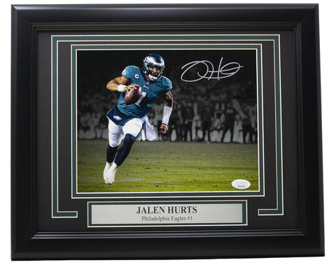 Jalen Hurts Signed Framed Philadelphia Eagles 8x10 Football Photo JSA ITP