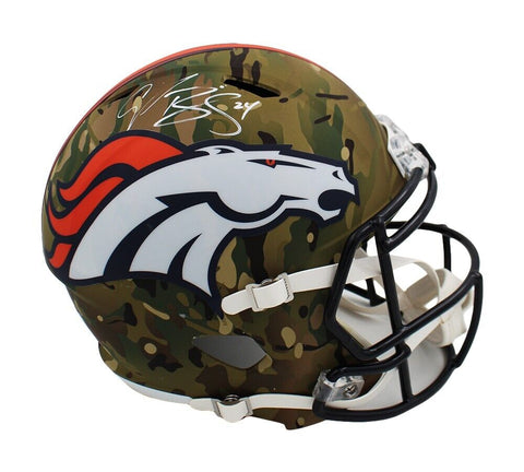 Champ Bailey Signed Denver Broncos Speed Full Size Camo NFL Helmet