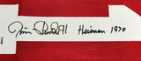 STANFORD JIM PLUNKETT AUTOGRAPHED RED JERSEY "HEISMAN 1970" PSA/DNA 201659