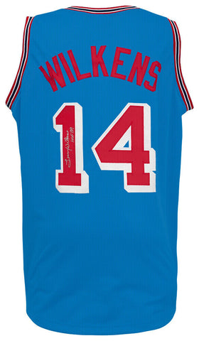 Lenny Wilkens Signed Blue T/B Custom Basketball Jersey w/HOF'89 - (SCHWARTZ COA)