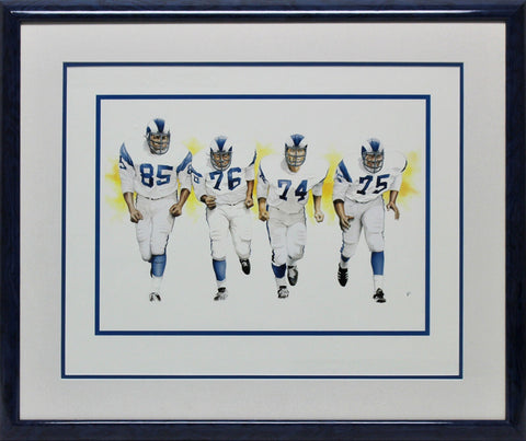 Rams 16x20 Fearsome Foursome Framed Lithograph Un-signed 2