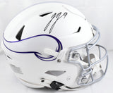 JJ McCarthy Autographed Vikings F/S Alt 2024 Speed Flex Helmet Beckett W Holo