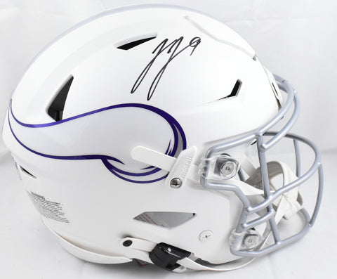 JJ McCarthy Autographed Vikings F/S Alt 2024 Speed Flex Helmet Beckett W Holo
