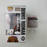 Autographed/Signed Dennis Rodman Chicago Bulls Funko Pop #103 Figurine JSA COA