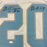 Autographed/Signed Billy Sims 80 ROY Detroit White Football Jersey JSA COA