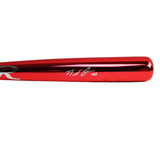 Marcell Ozuna Signed Atlanta Braves Rawlings Red Chrome MLB Bat