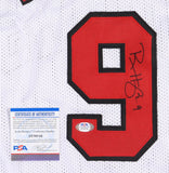 Ron Harper Signed Chicago Jersey (PSA COA) 3x Bulls World Champ Guard 1996-1998