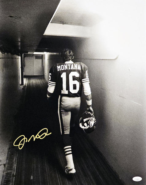 Joe Montana Autographed 49ers 16x20 Arms in Air Photo- JSA W Auth *Bottom