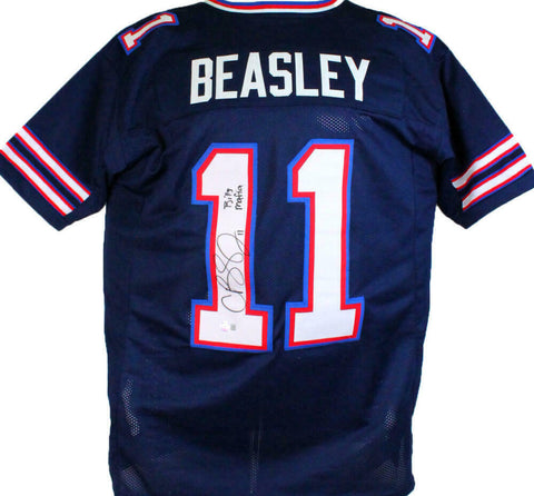 Cole Beasley Autographed Dk. Blue Pro Style Jersey w/Bills Mafia-Beckett W Holo