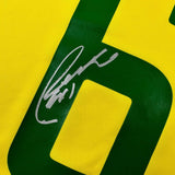 Autographed/Signed Roberto Carlos Brazil Yellow Soccer Jersey Beckett BAS COA