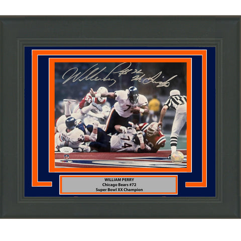 Framed Autographed/Signed William Perry Chicago Bears 8x10 Photo JSA COA