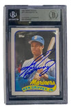 Ken Griffey Jr Signed Slabbed Seattle Mariners 1989 Topps #41T Rookie Card BAS