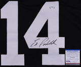 Ed Podolak Signed Iowa Hawkeyes Black Jersey (PSA COA) K.C. Super Bowl IV Champ