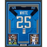 Framed Autographed/Signed LenDale White 33x42 Light Blue Jersey JSA COA