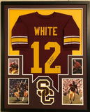 FRAMED USC TROJANS CHARLES WHITE AUTOGRAPHED SIGNED INSCRIBE JERSEY TRISTAR HOLO