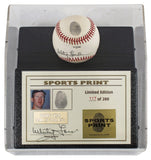 Yankees Whitey Ford Signed Thumbprint Baseball LE #'d/200 w/ Display Case BAS