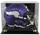 Vikings Jordan Addison Signed Full Size Speed Rep Helmet w/ Case BAS Wit