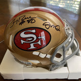 Jerry Rice & Joe Montana Autographed Signed 49ers Mini Helmet Beckett