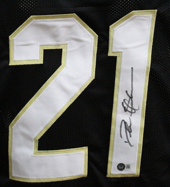 Deion Sanders Signed Stat Jersey (Beckett)