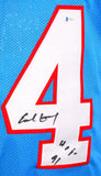 Earl Campbell Autographed Blue Pro Style Jersey w/ HOF - Beckett W Auth *4