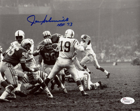 Joe Schmidt Autographed/Signed Detroit Lions 8x10 Photo HOF JSA 48334