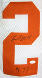 Earl Campbell Autographed White College STAT 3 Jersey W/ HT- JSA W Auth *2