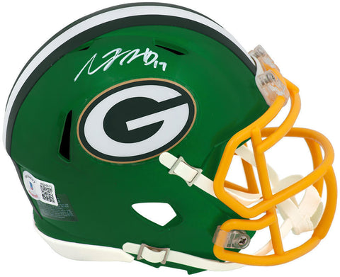 Davante Adams Signed Packers Flash Riddell Speed Mini Helmet - (BECKETT COA)