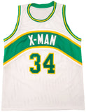 SEATTLE SUPERSONICS XAVIER MCDANIEL AUTOGRAPHED WHITE JERSEY X-MAN MCS 202419